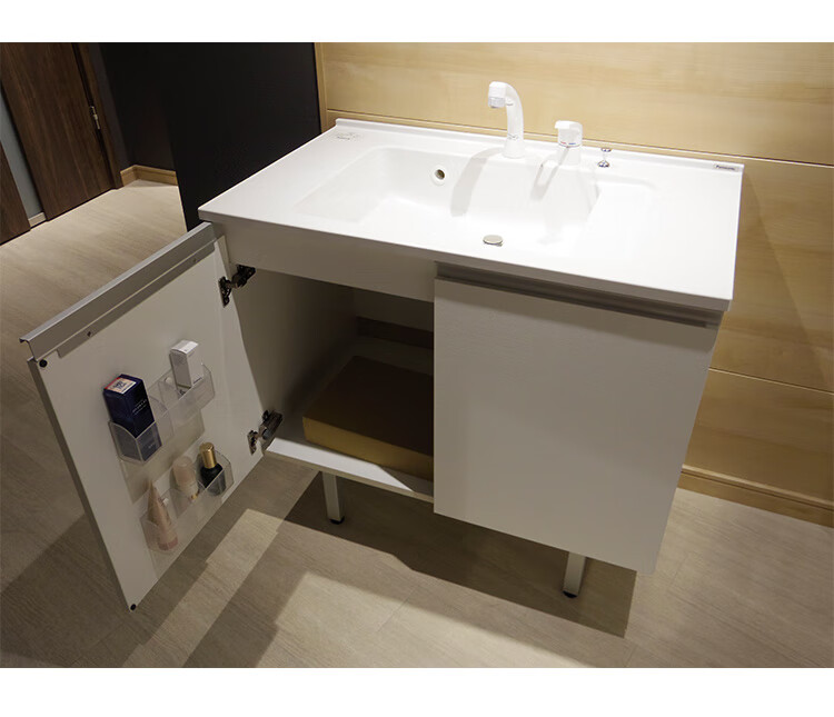 松下浴室柜家用松下浴室柜smc一体台盆750/900宽 含抽拉双孔龙头提拉