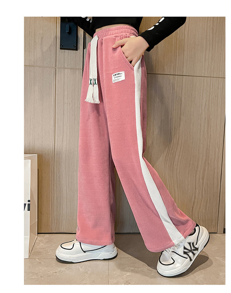 迪士尼5-10岁女童过冬穿的加绒裤防寒耐冻女童加绒裤子冬外穿女大童