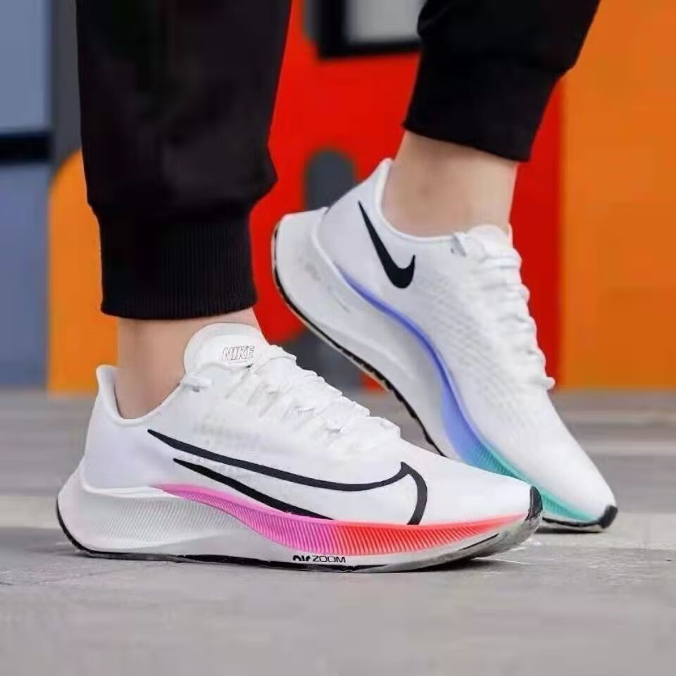 37代 飞马 男女跑步鞋登月37代zoom气垫轻便休闲透气训练运 红蓝 公司