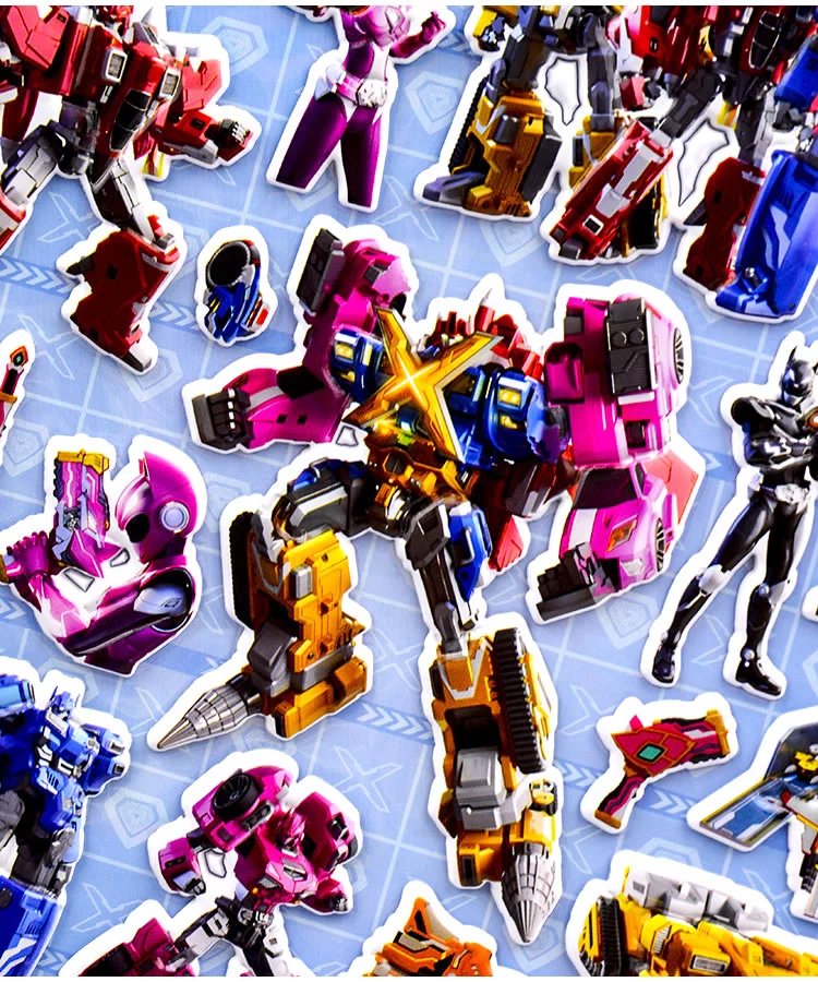 迷你特工队贴纸 迷你特工队玩具贴纸变形机甲立体泡泡贴男孩宝宝儿童