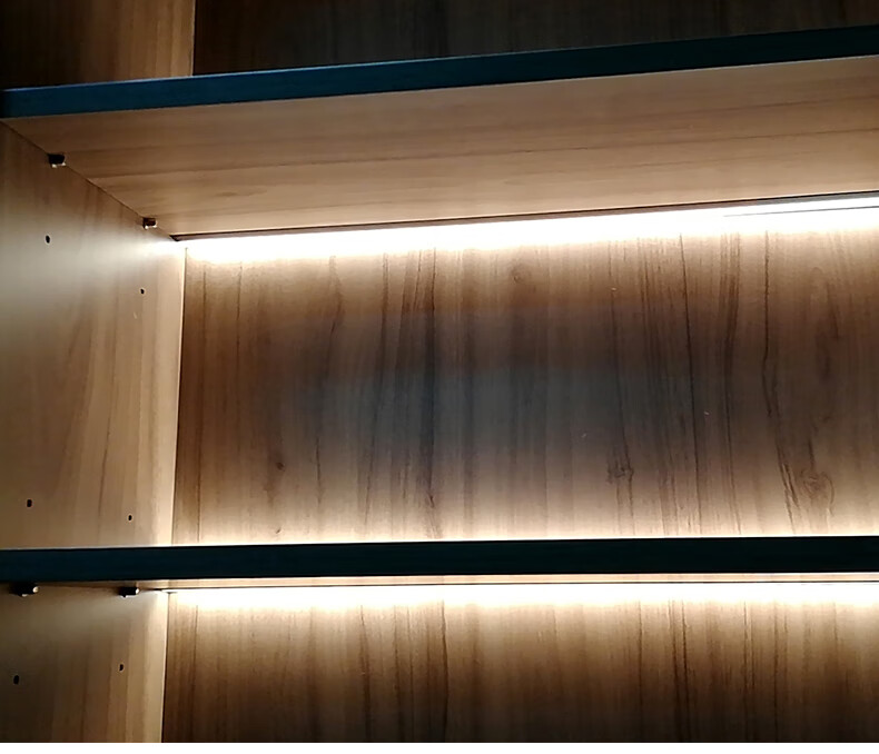 led木板层板灯带嵌入式灯条酒柜衣柜鞋柜灯双面发光隔板灯书柜灯 黑色