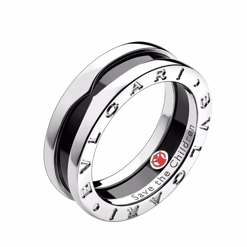 【正品联保】bvlgari宝格丽戒指慈善款单圈戒指镶嵌黑色陶瓷情侣同款