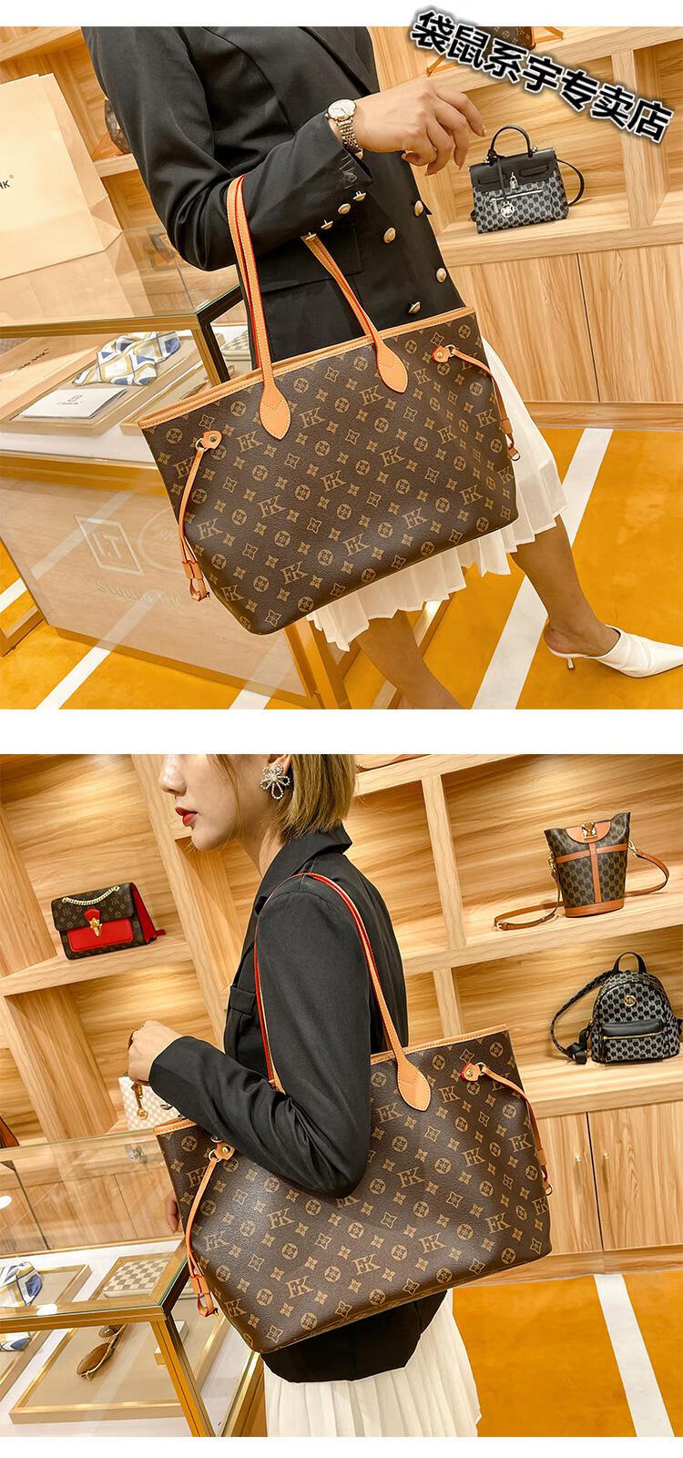 酷奇女包轻奢品牌香港专柜真皮女包大容量托特包女上班族单肩大包2022