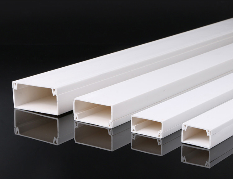 带胶pvc方形白色线槽明装阻燃墙面压线走线布线槽盒电缆线保护管 60*