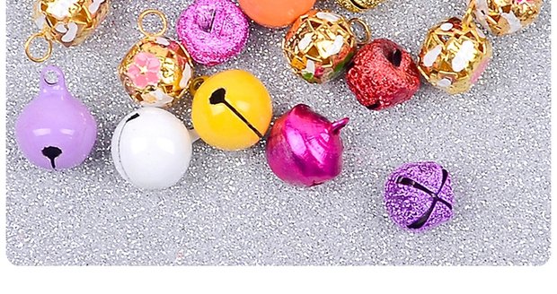 diy手链项链饰品配件宠物项圈挂件铃铛彩色圣诞铃铛小铃铛骏荣 铝彩