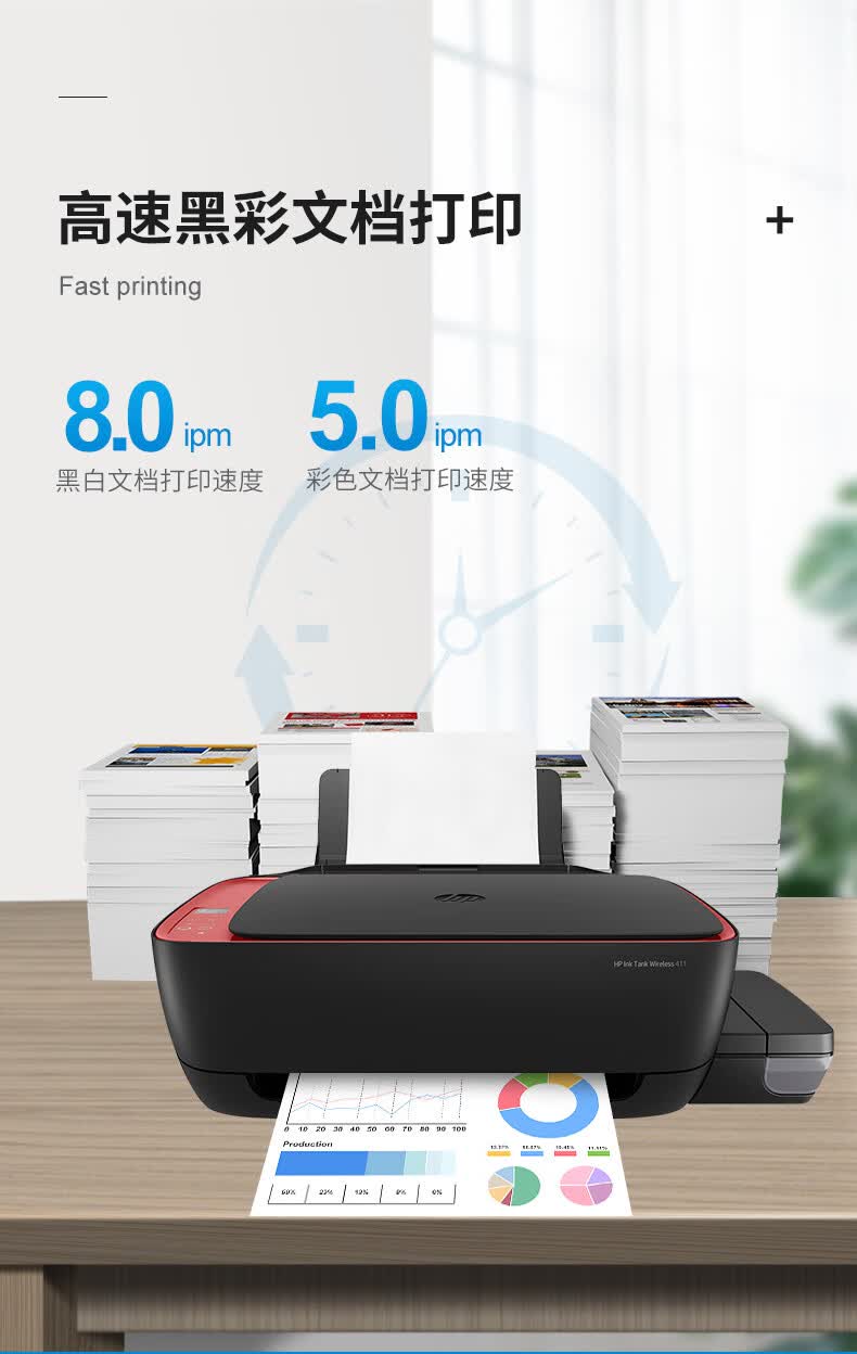 惠普(hp)【官方旗舰】hp惠普tank411彩色连供a4打印机复印一体机tank