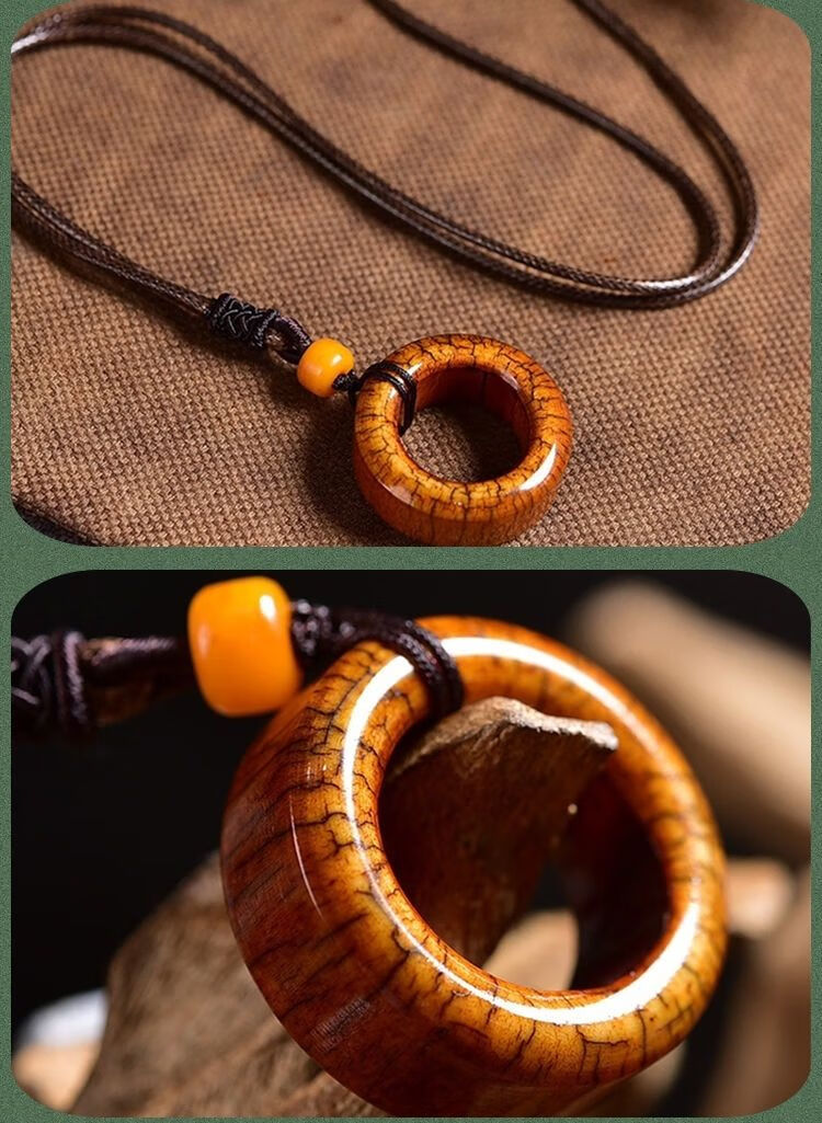 追属老牦牛骨戒指跑环骨圈子古玩吊坠项链菩提配饰耗牛骨圈子内径2223