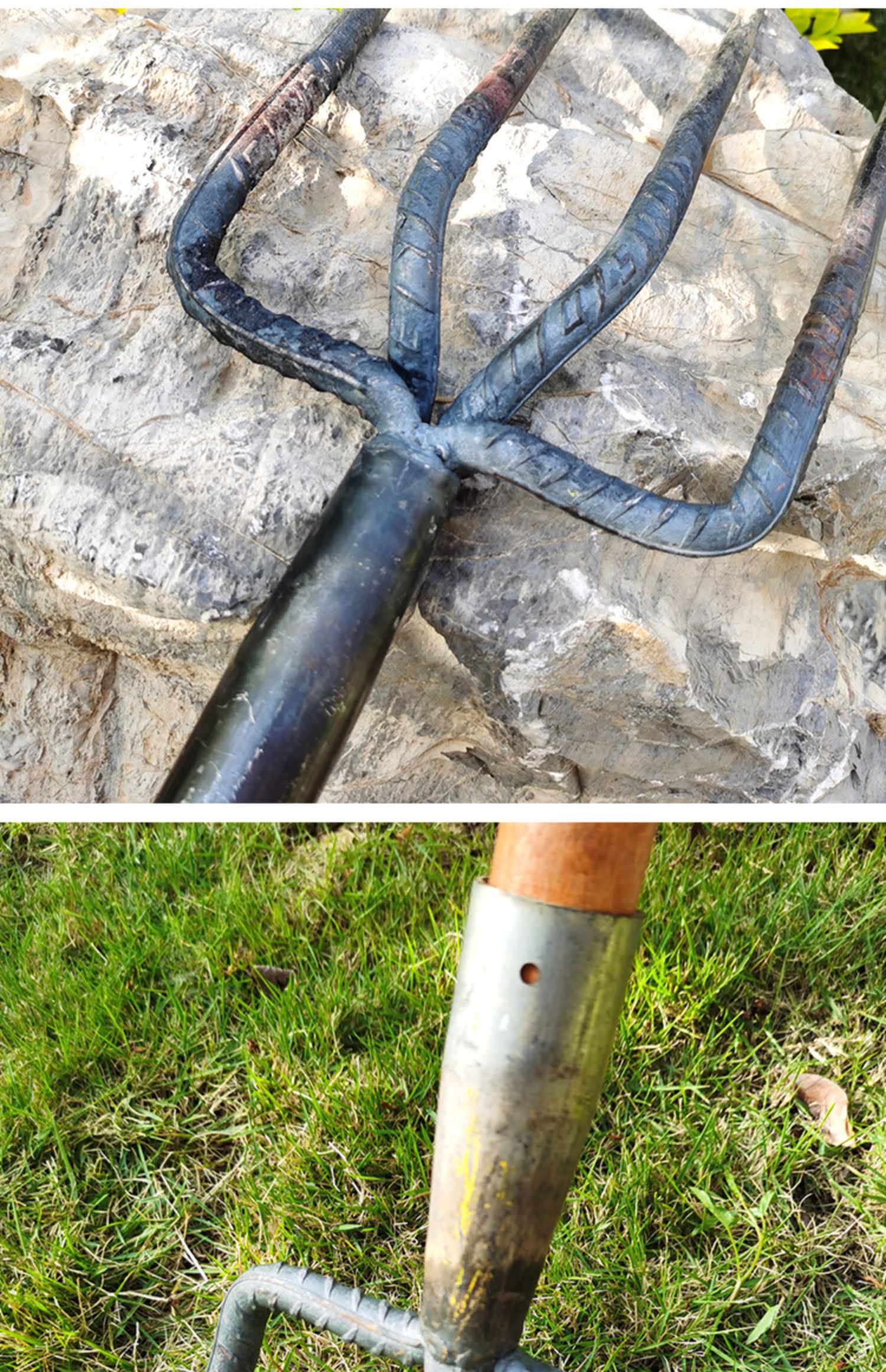 钢叉农用工具省力松土挖生姜土豆挖蒜翻花生开荒 三股翻地叉【图片