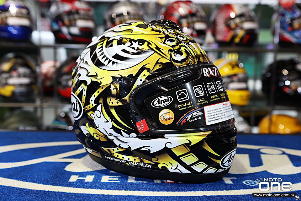 现货/ 日本进口arai摩托车头盔7x 特别合作款黑金醒狮 骑行全盔 rx-7x