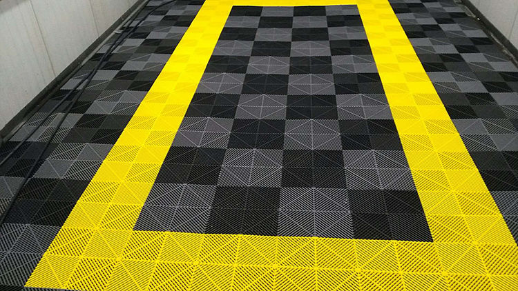 4s店洗车房加厚地拼接格栅车展地垫塑料排水网格板滑免挖沟槽 绿色