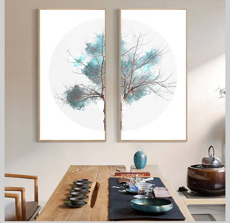 新中式玄关装饰画中式中国风禅意挂画茶室壁画客厅墙画餐厅画荷花玄关