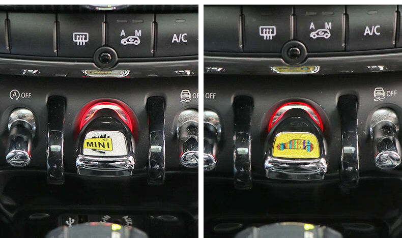 宝马minicooperf56一键启动金属装饰壳点火按钮内饰改装贴纸红蓝旗