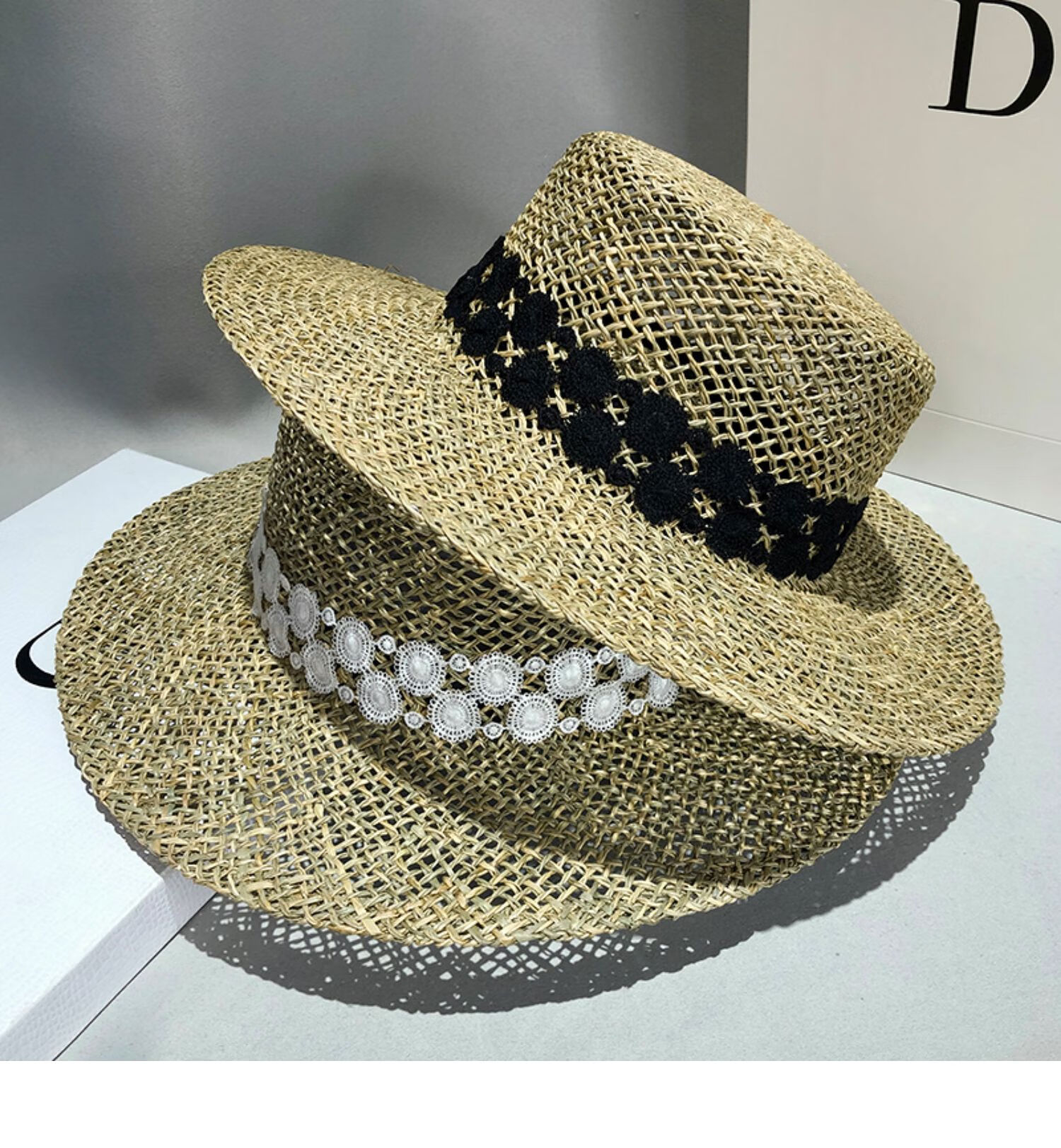 kim sunja正品高端潮牌原创大牌定制明星同款帽子女夏天手工编织草帽