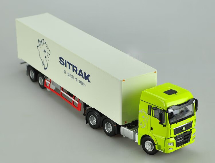 梦不落中国重汽模型sitrak汕德卡车模 c7h合金汽车 1:36 集装箱卡车