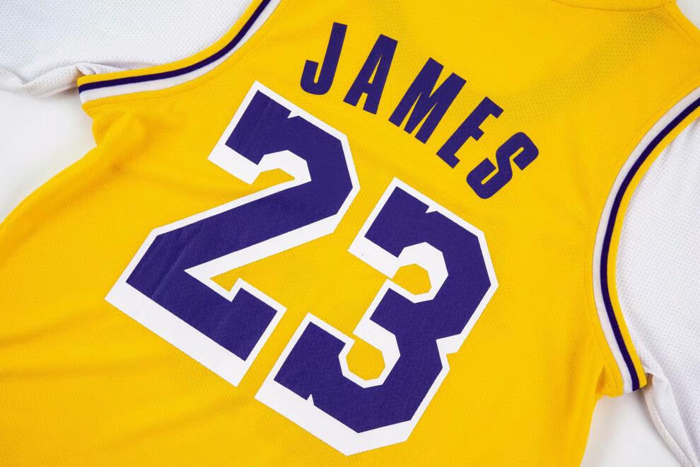 湖人队詹姆斯23号篮球服假套装24号球衣训练篮球衣 23号白黑袖 纯黑裤