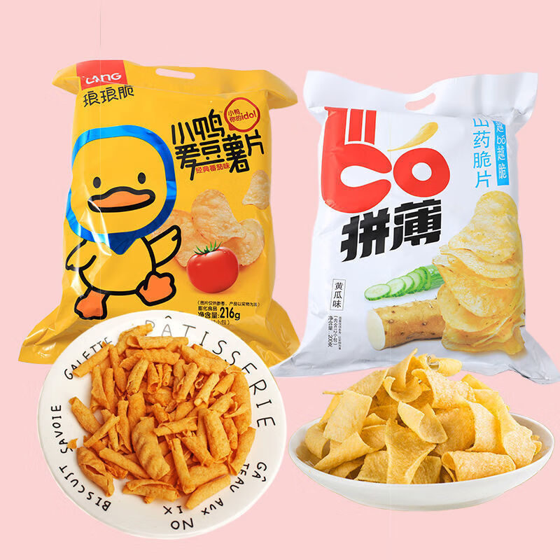 琅琅脆小鱼小虾小蟹240g虾片虾条膨化食品网红大袋包装怀旧薯片薯条