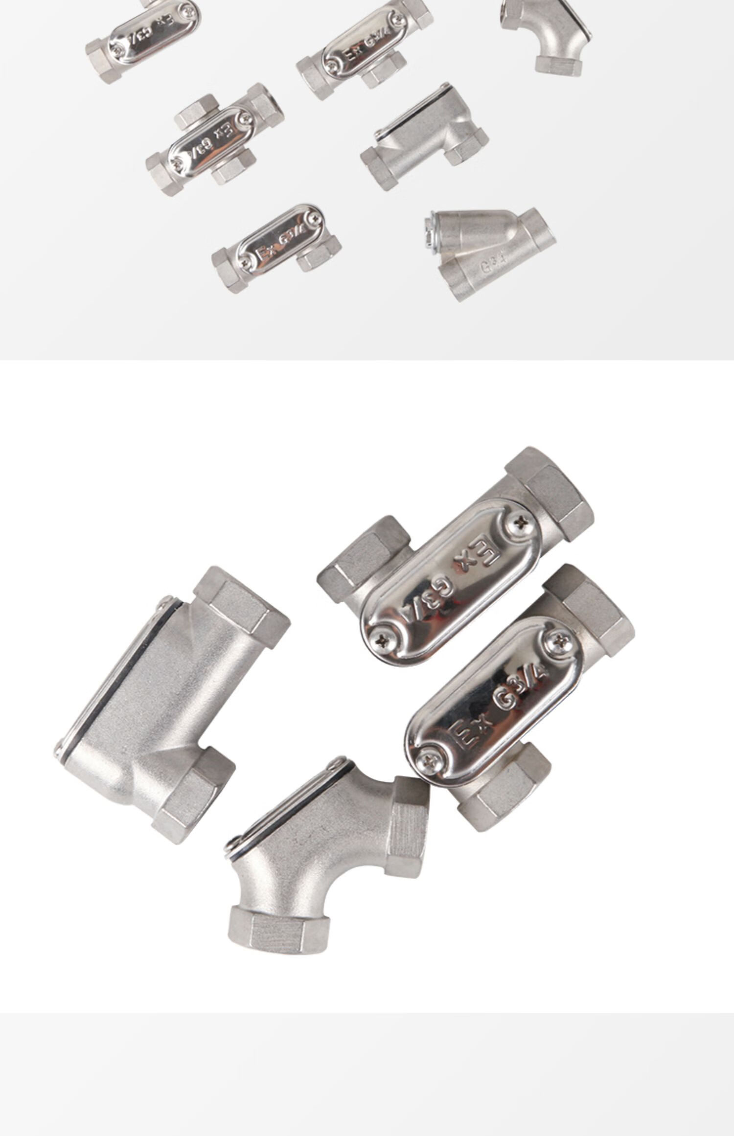 防爆不锈钢穿线盒304直通三四通元宝弯通y型隔离密封盒316可定制 a型