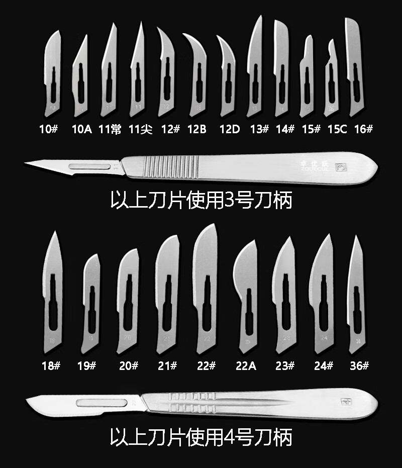 手术刀片手术刀柄修边23号修脚刀片11号常规刀片11特尖雕刻贴膜刀片