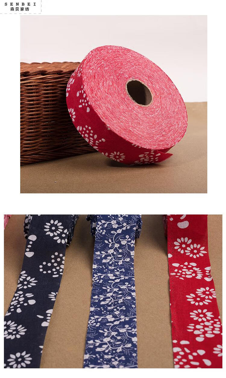 青花瓷布料幼儿园包边框装饰中国风蓝印花布主题墙手工布条环创 小号