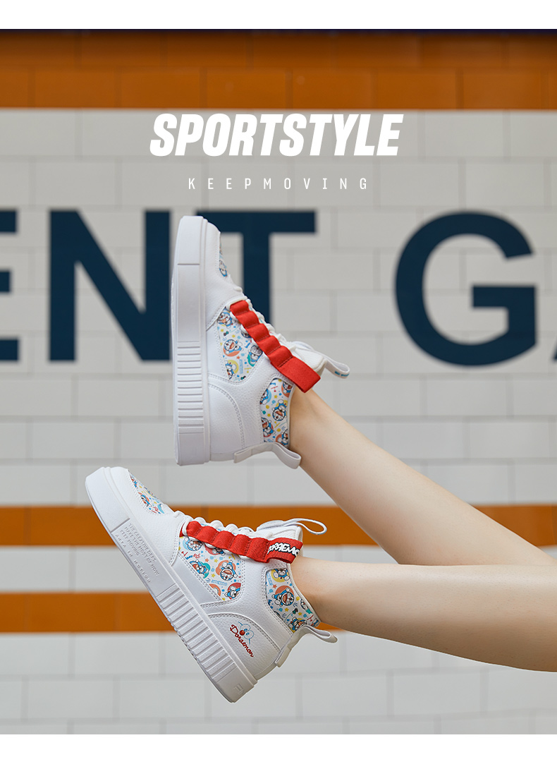 安踏哆啦a梦联名高帮板鞋男鞋女鞋春季新品情侣鞋蓝胖子潮流鞋子休闲