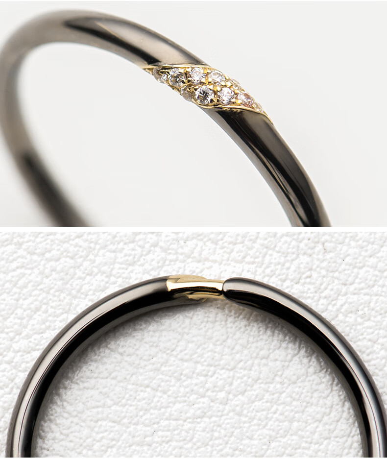 ck施华洛世奇锆小众设计感戒指一对婚戒镀18情侣结婚对戒定制精致黑金