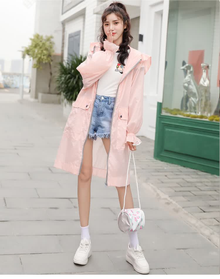 夏季新款仿晒依韩版可爱学生高中初中生女生防晒衣外套夏天中学生穿的