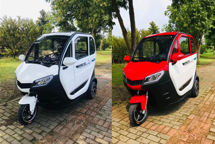 电动三轮车载客拉货 红蚂蚁全封闭式电动三轮车载客半封闭接小孩家用