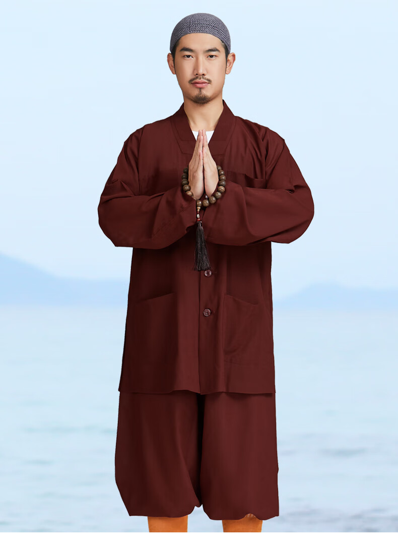 [夏天穿的]僧人服装僧服短褂夏季套装和尚服男僧衣比丘尼冰丝薄款 短
