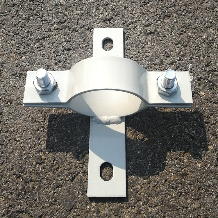 30*3mm厚十字形抱箍立杆电线杆铁钢管圆柱支架紧锁固定卡子 直径32mm