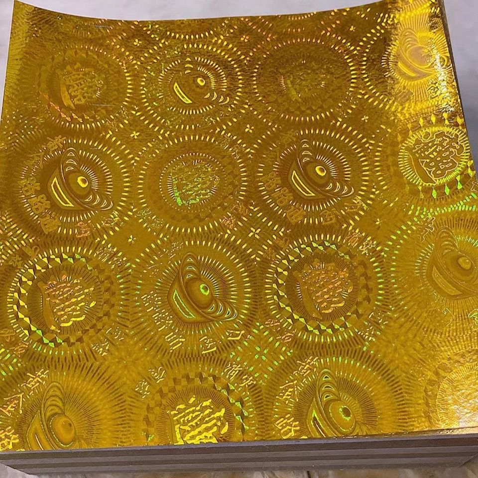 正方形七彩镭射元宝纸 手工折纸18*18厘米 金色500张【图片 价格 品牌