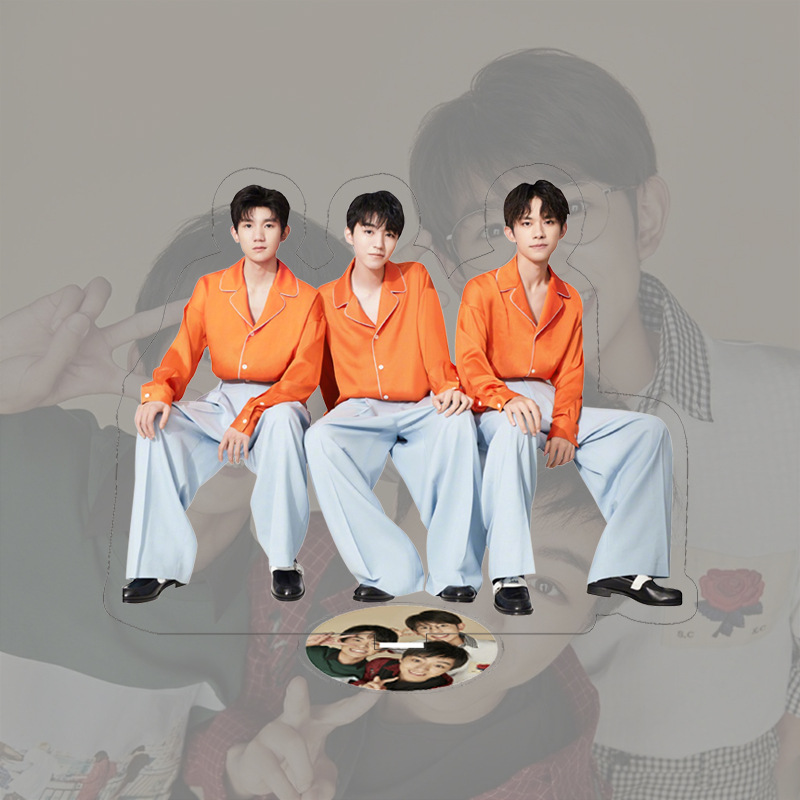 tfboys周边王俊凯易烊千玺王源加油男孩组合亚克力立牌摆件 14 高度约