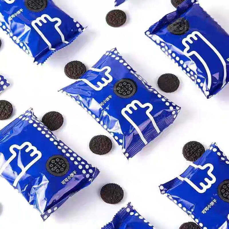 好物】奥力给奥利给可可小饼干270g每盒小圆饼黑饼干办公室网红零食