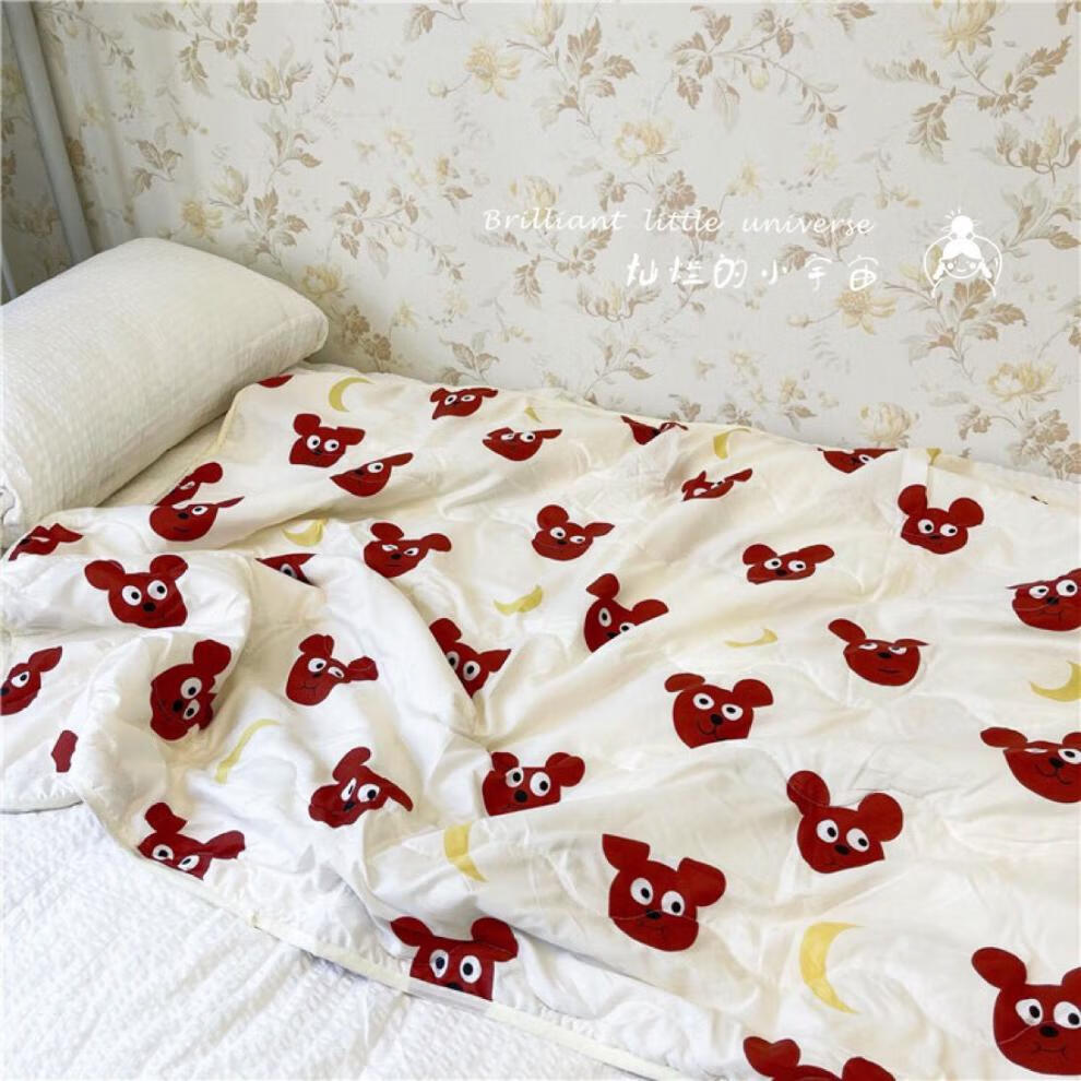 澳颜莱原创饼干小熊被子可爱卡通软乎乎办公室午休空调被盖被单人薄被