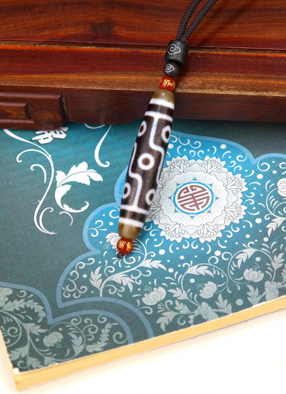 天珠天然西藏九眼项链 至纯藏式大能同款玛瑙男士吊坠 五眼财神天珠