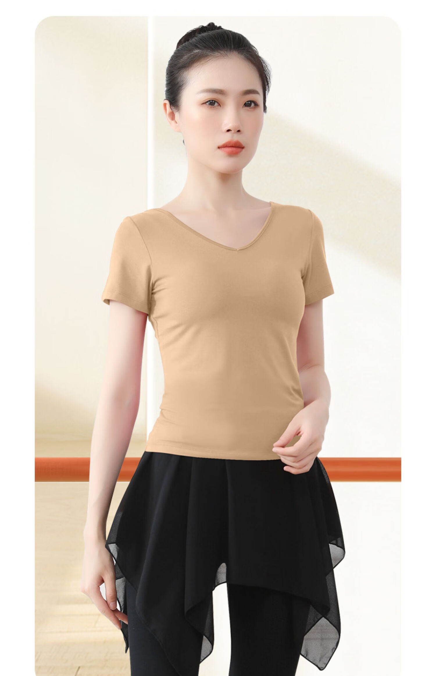 舞蹈服女春夏季艺考形体服舞蹈上衣训练服芭蕾舞练功服林朝兽吸睛网状