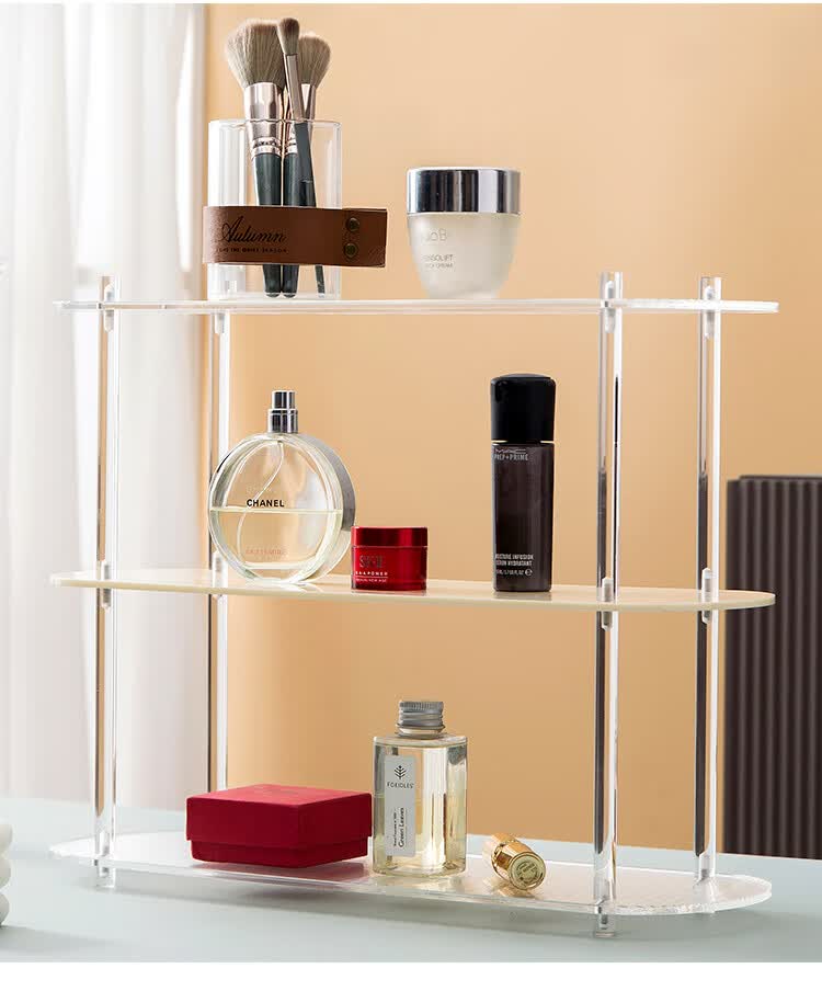 桌面水杯架子多层长虹亚克力香水置物架桌面水杯多层轻奢洗漱台化妆品