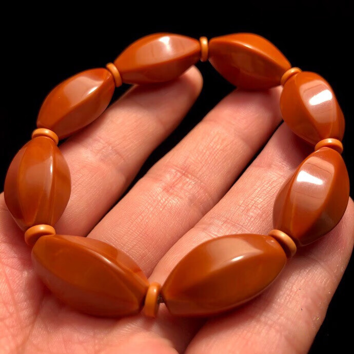 桓缘洋 六棱十八棱光珠橄榄核手串 素核圆珠雕刻文玩原籽素珠核雕素串