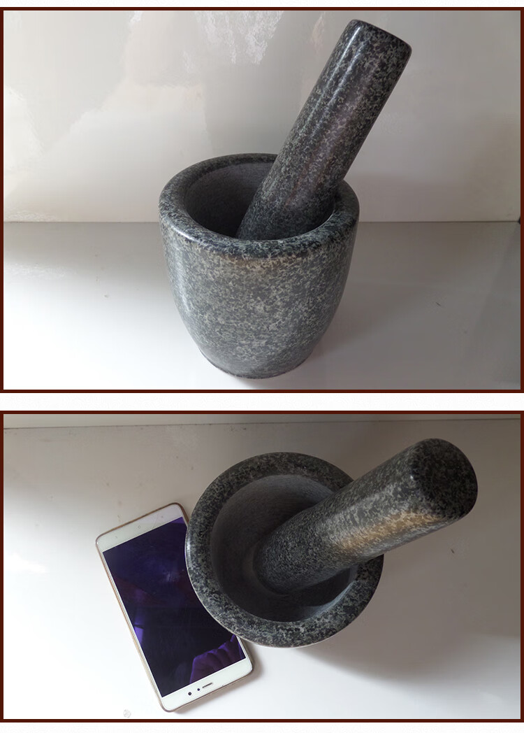 蒜臼子青石臼石头窝子手动家用大号研磨擂钵捣蒜器捣碎捣药罐 捣碎捣