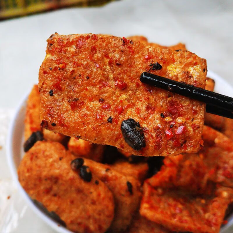 香辣油炸豆腐湖南永州道县特产自制油豆腐豆腐片豆腐泡下饭菜250g