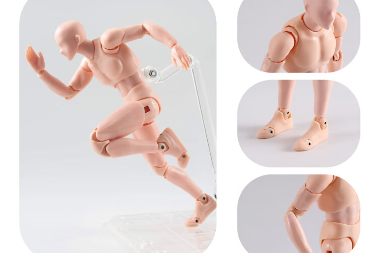 2022新款万代bandaishf万代关节可动素体男女动漫人漫画人体模型美术