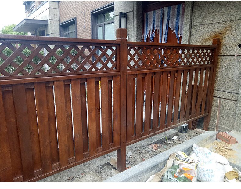 蝶遇恋品惠防腐木栅栏户外围栏庭院碳化木护栏室外院子别墅围墙篱笆