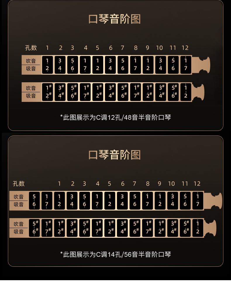 2022新款和莱口琴和来hohner德国14和莱257半音阶口琴255初学者入门