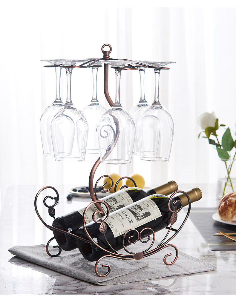 桌面红酒杯挂架创意红酒杯架悬挂倒挂酒架家用红酒架摆件高脚葡萄酒