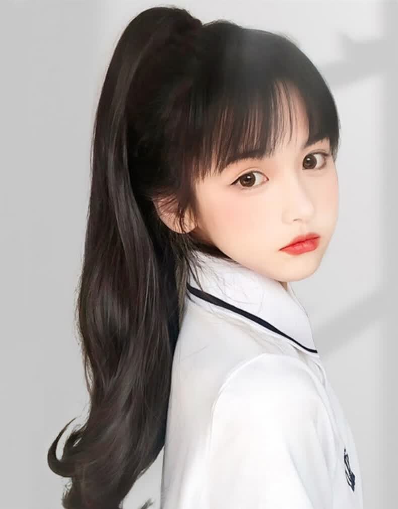 唐妮 假发女生长卷发抓夹式微卷jk双马尾大波浪自然隐形高辫子发饰