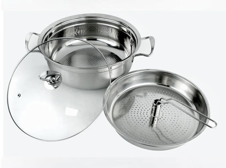 煮绿豆汤锅不锈钢蒸汽锅汽锅蒸汽火锅蒸煮汤锅无孔蒸锅家用桑拿锅海鲜