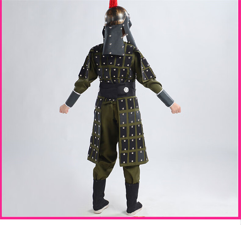 古代盔甲儿童古代盔甲岳飞将军士兵演出服儿童表演服战袍花木兰古装