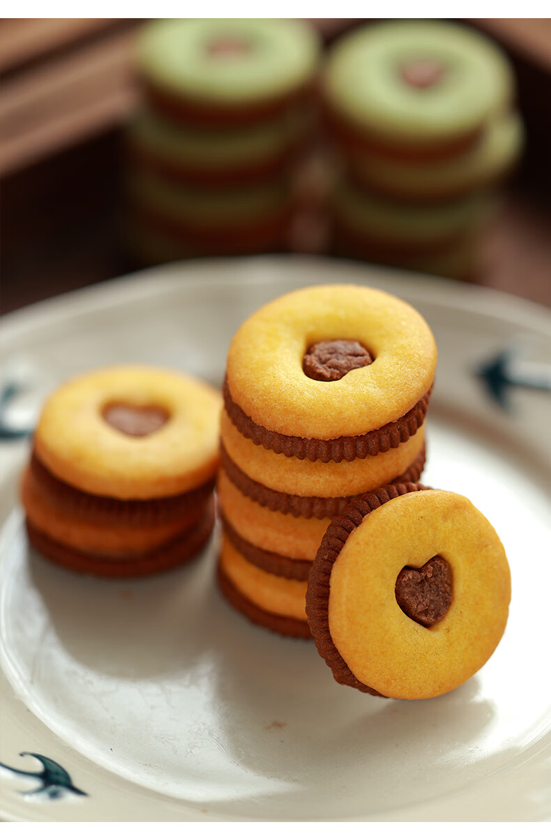 独立小包装零食 寻脆记马卡龙夹心饼干巧克力爱心曲奇蛋糕装饰饼干