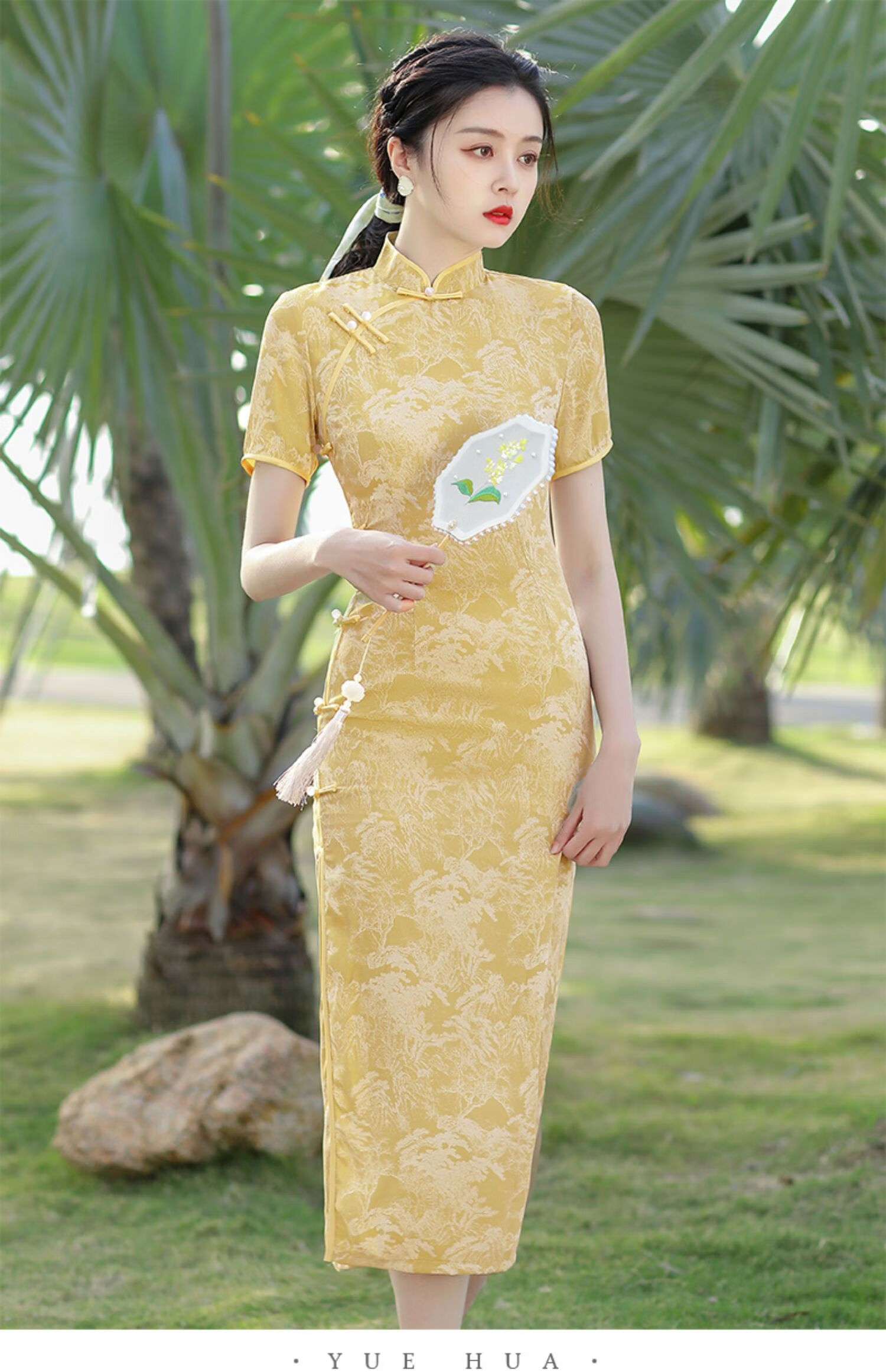 636665高档品牌zgmr黄色少女年轻款旗袍2022年新款高端气质民国