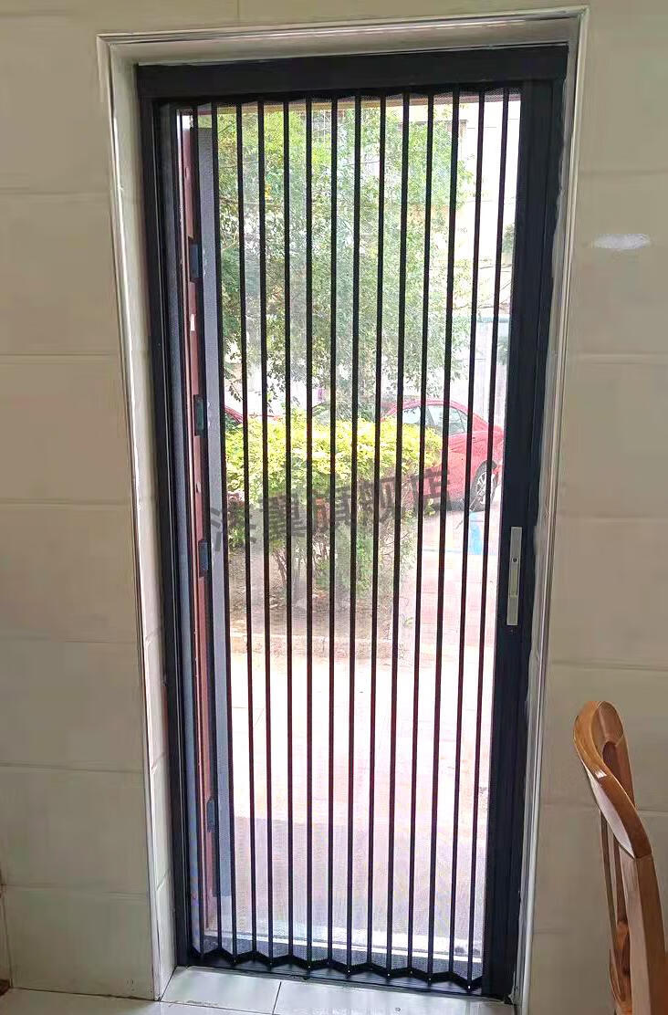 2022新款防蚊门帘魔术贴金刚网折叠纱门防猫狗老鼠带锁防盗铝合金隐形