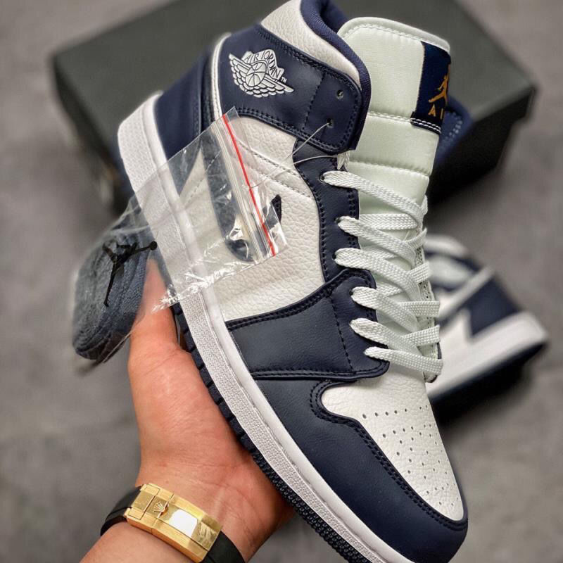 air 1 mid 黑曜石 中帮 篮球鞋 男女554724-174官网nike 旗舰官方藏青